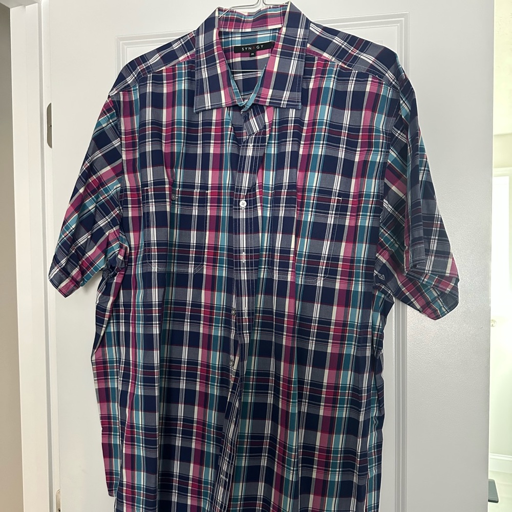 DXL/Synergy short sleeved button down, 3XL, EUC